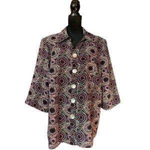 Beautiful Vivid Colorful Vintage Russell Kemp New York Lined Jacket Size 1X